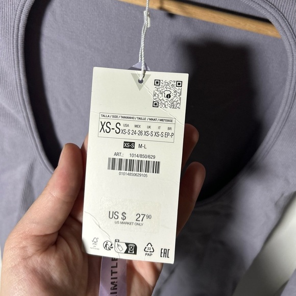 NEW Zara Lavender Long Sleeve Bodysuit w/Keyhole Back, High Neck, Thong, Sz Sm - Picture 6 of 8